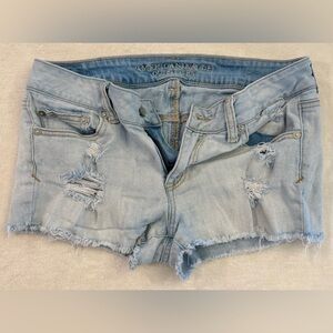 American Eagle Outfitters Light Wash Ripped Jean Shorts